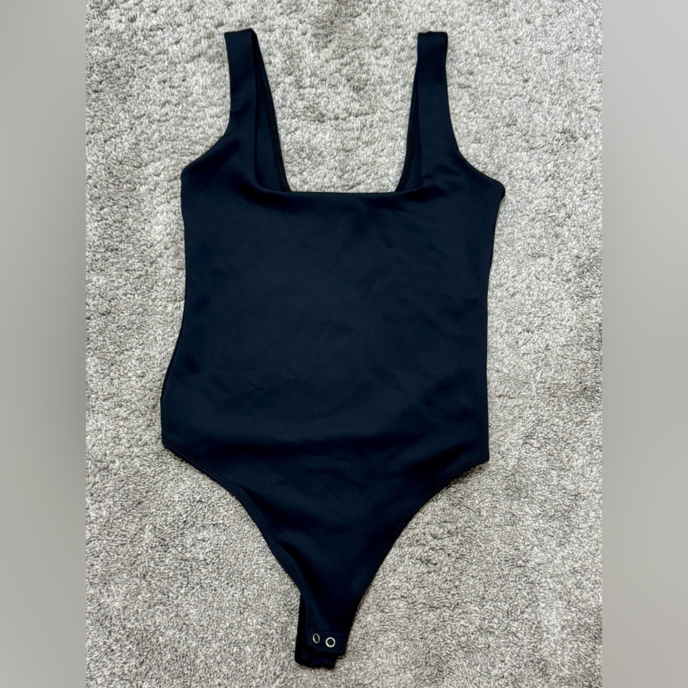 Good American Scuba Modern Tank Bodysuit- Black- Size Large